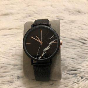 Black Marble Face Rose Gold and Black Watch